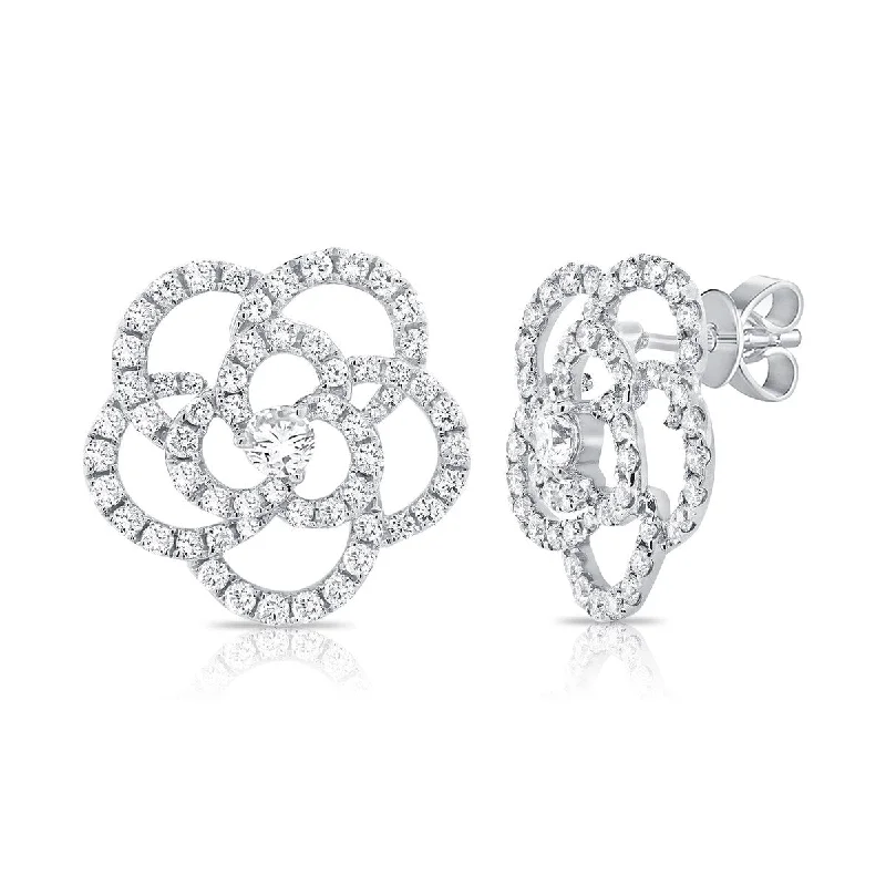 Joelle Diamond Flower Earrings 14K Gold