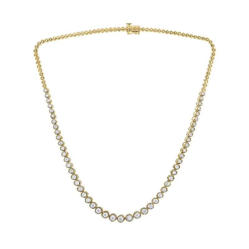 EcoLove 1-1/2 CTW Lab Grown Diamond Tennis Necklace in Gold Plated Sterling Silver