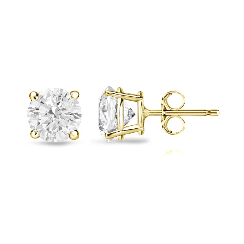 Auriya 3/4ctw Round Clarity-enhanced Diamond Stud Earrings 18k Gold (H-I, I1-I2)