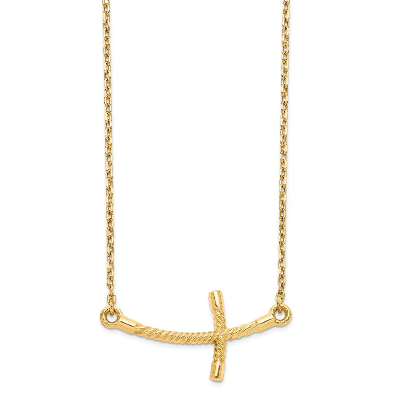 14KT Yellow Gold 19-inch Lobster Clasp Cross Necklace