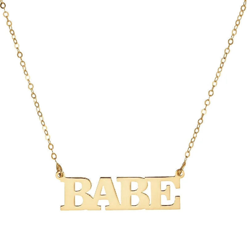 10KT Yellow Gold BABE Necklace