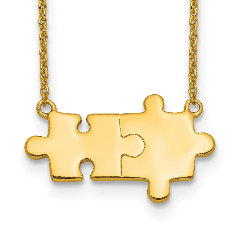 Gold Plated Sterling Silver 17.5-inch Puzzle Necklace