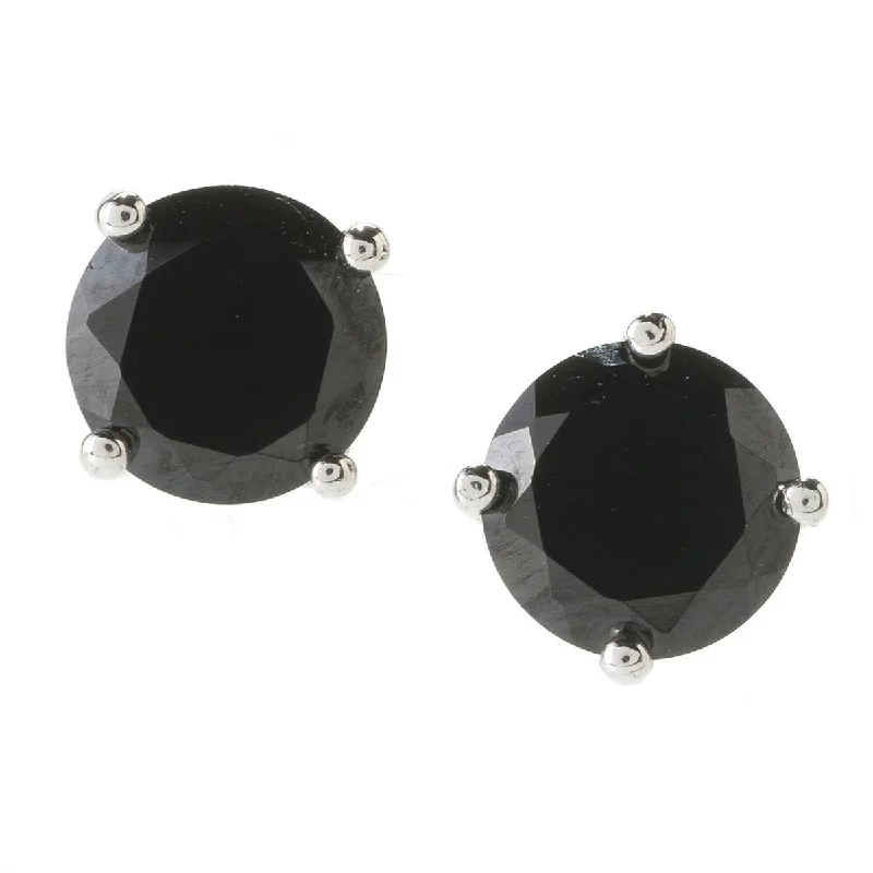 925 Sterling Silver Black Spinel Stud Earrings