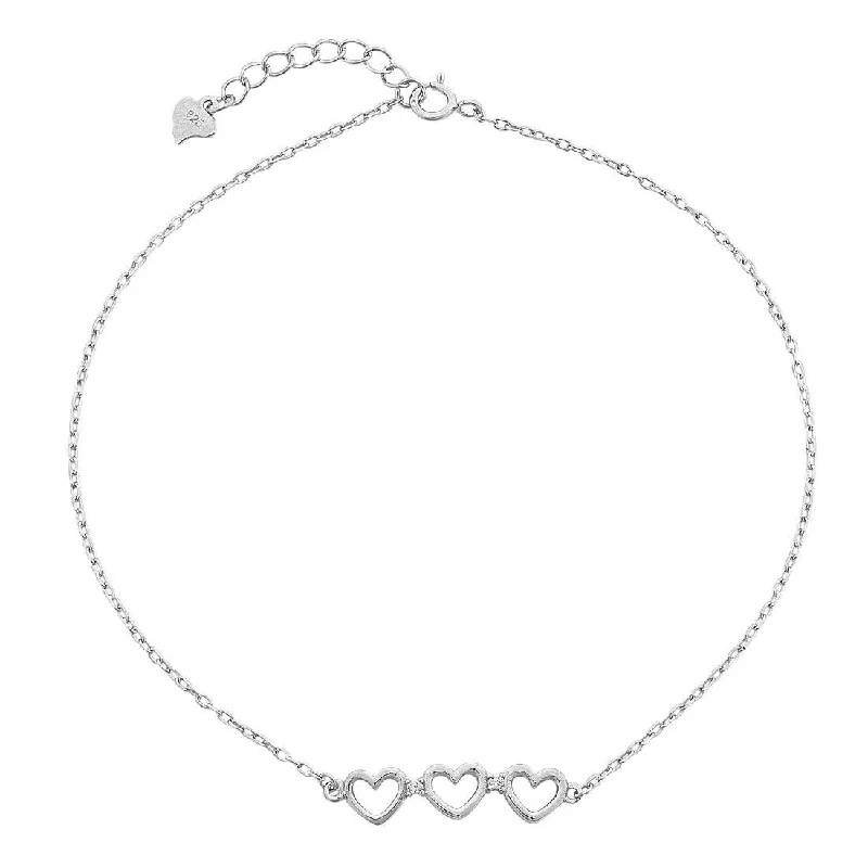 Sterling Silver Open Heart Bracelet