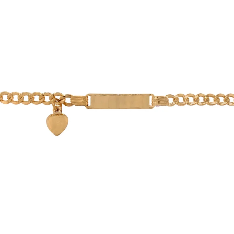 Girls 9ct Yellow Gold ID Bracelet with Heart Charm