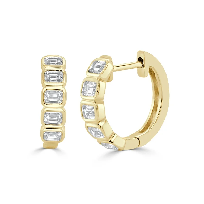 Joelle Diamond Huggie Earrings 14K Gold