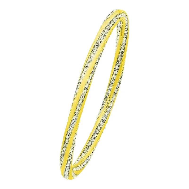 Stainless Steel Yellow Twist Crystal Bangle