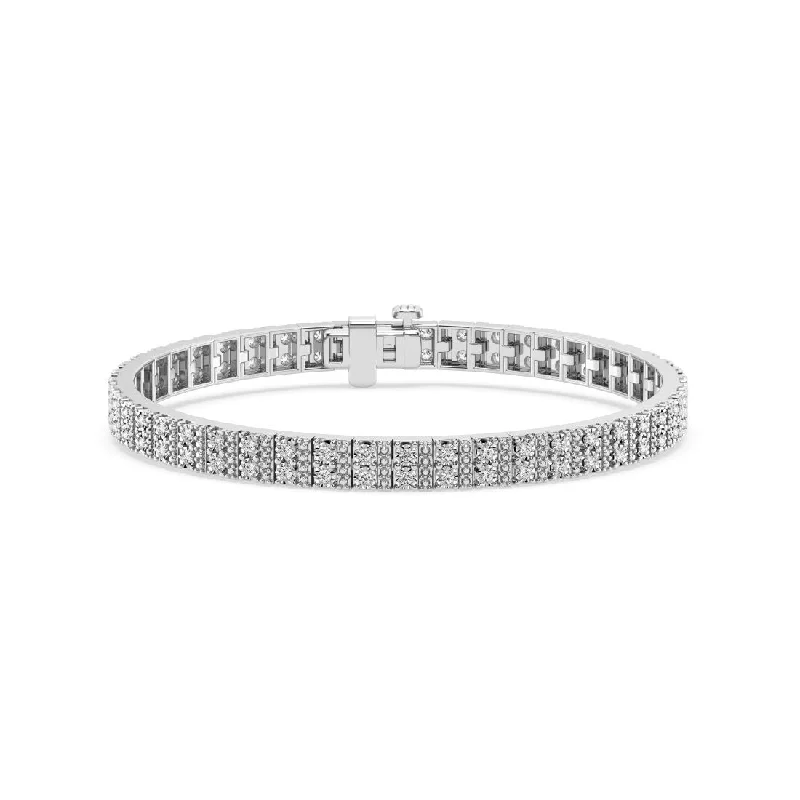 Mirage Multi Row Bracelet with 1.00ct of Laboratory Grown Diamonds in Sterling Silver and Platinum