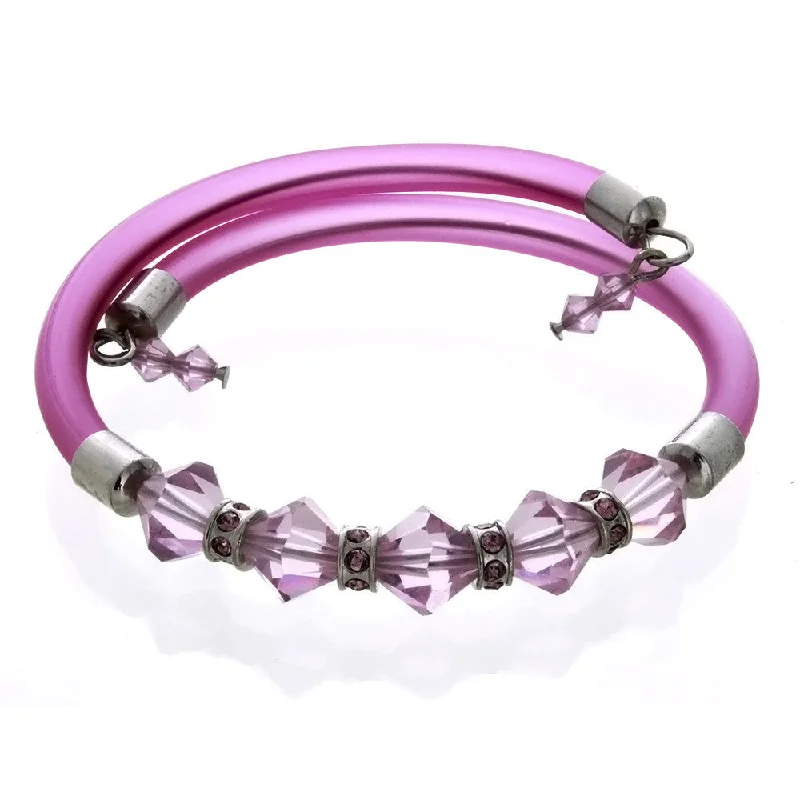 WRAP MEMORY FACETED CRYSTAL PURPLE BRACELET