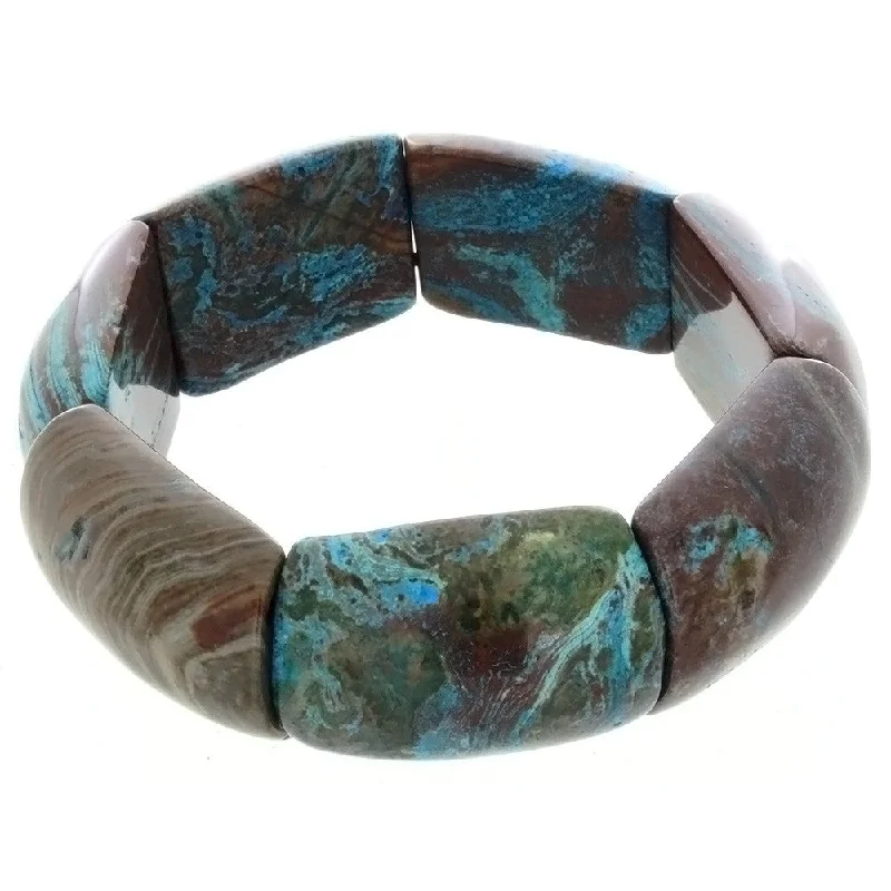 STRETCH GEMSTONE SURREAL JASPER SLAB BRACELET