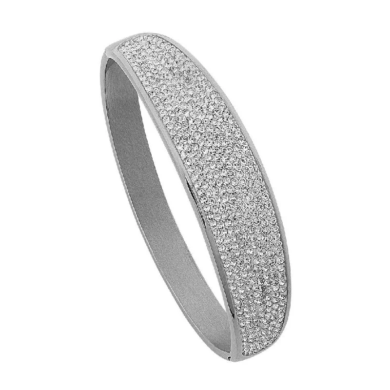 Stainless Steel Pave Bangle