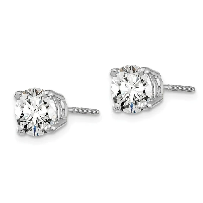 14k White Gold Lab Grown Diamond Stud Earrings (2.00 cttw, Clarity- SI1-SI2, Color- G-H)