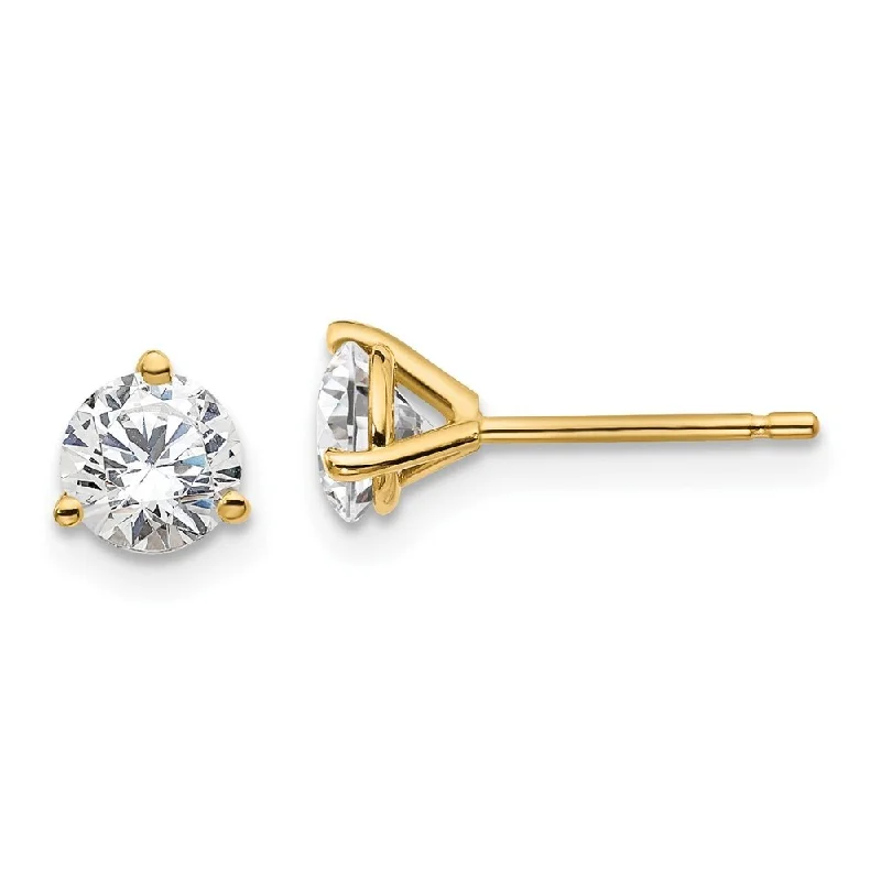 14k Yellow Gold True Origin Lab Grown Diamond Stud Earrings (1.00 cttw, Clarity- VS1-VS2, Color- D-E)