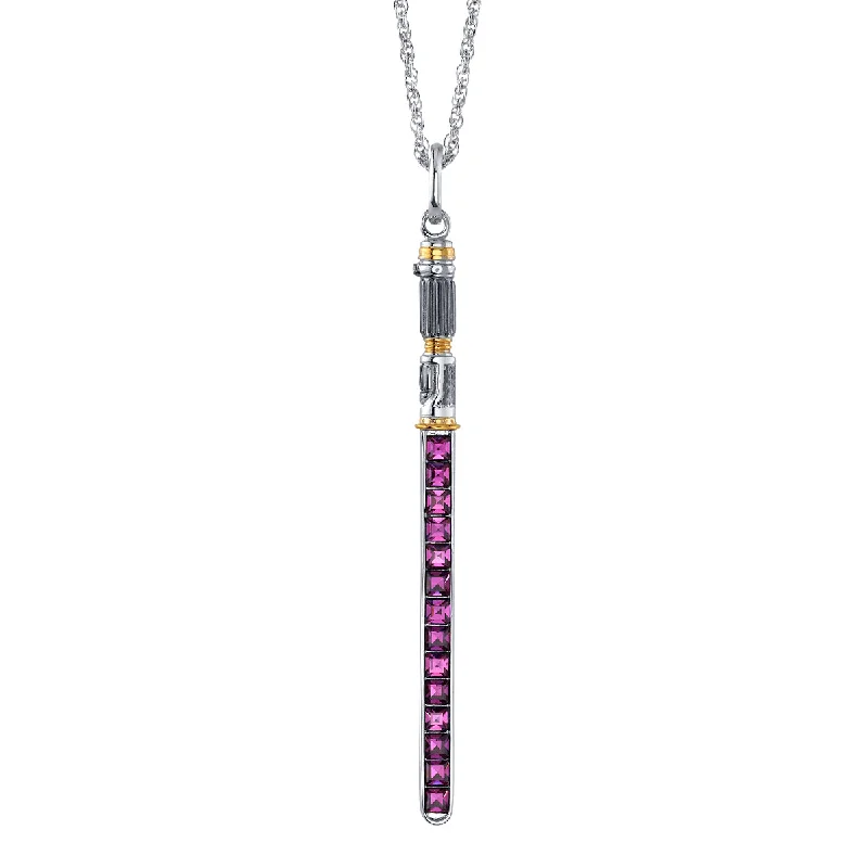 Star Wars X RockLove Mace Windu Crystal Lightsaber Necklace