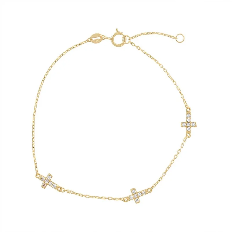 9ct Yellow Gold Cross Bracelet