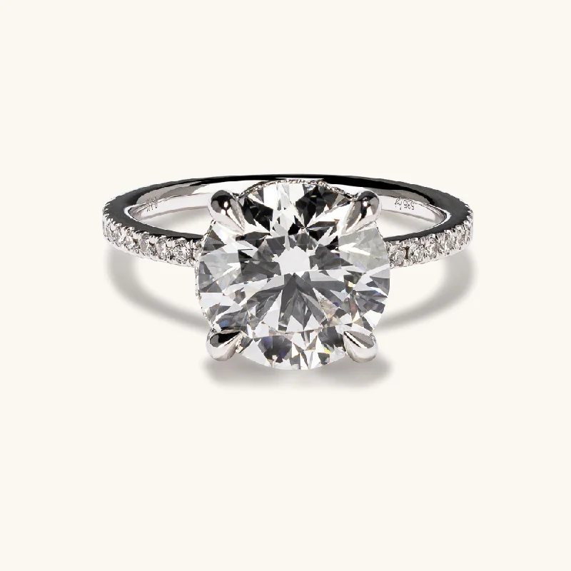 3.70 Round Lab Diamond Engagement Ring