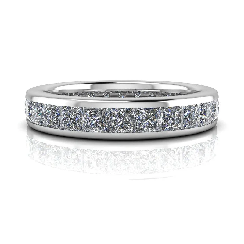 Princess Cut Moissanite Eternity Band 3.12ctw