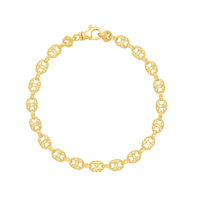 Athena 19cm Filigree Anchor Chain Bracelet in 9ct Yellow Gold