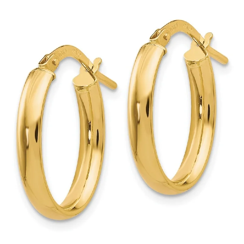 Diamond2Deal 10k Yellow Gold Polished Yellow Gold Hoop Earrings (L-17mm, W-27mm)