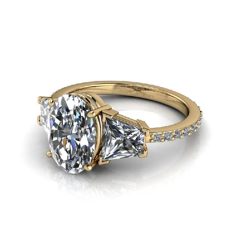 Oval & Trapezoid Moissanite Ring 4.32 ctw