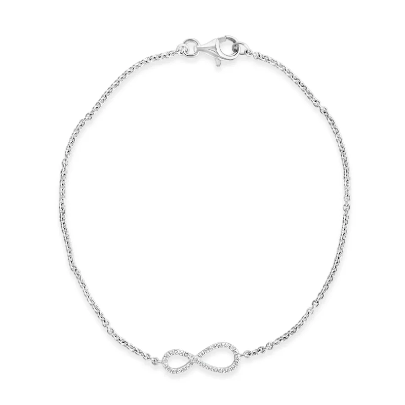 Infinity Bracelet with 0.10ct of Diamonds in Sterling Silver