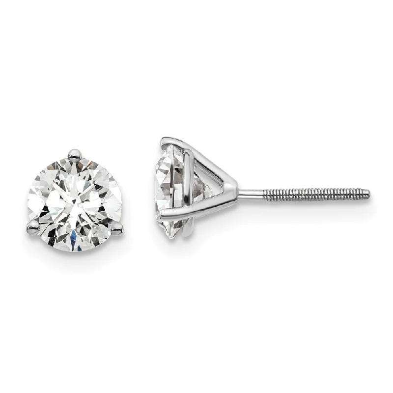 14k White Gold Certified Lab Grown Diamond Earrings (1.50 cttw, Clarity- SI1-SI2, Color- G-H)