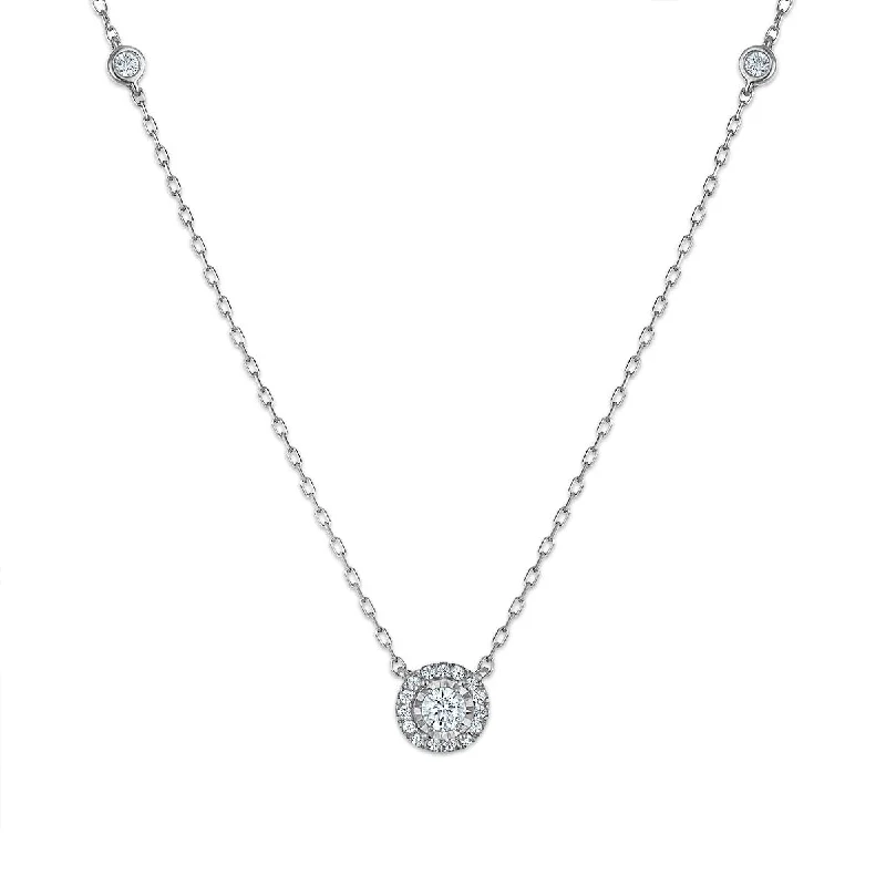 LoveSong Halo 3/8 CTW Lab Grown Diamond Necklace