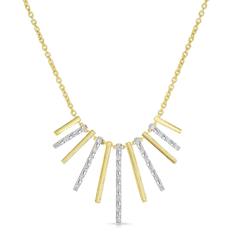 1/4 CTW Diamond Fancy 18-inch Necklace in 10KT White and Yellow Gold