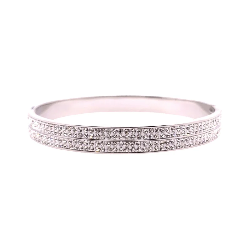 Stainless Steel 6mm Pave Crystal Bangle